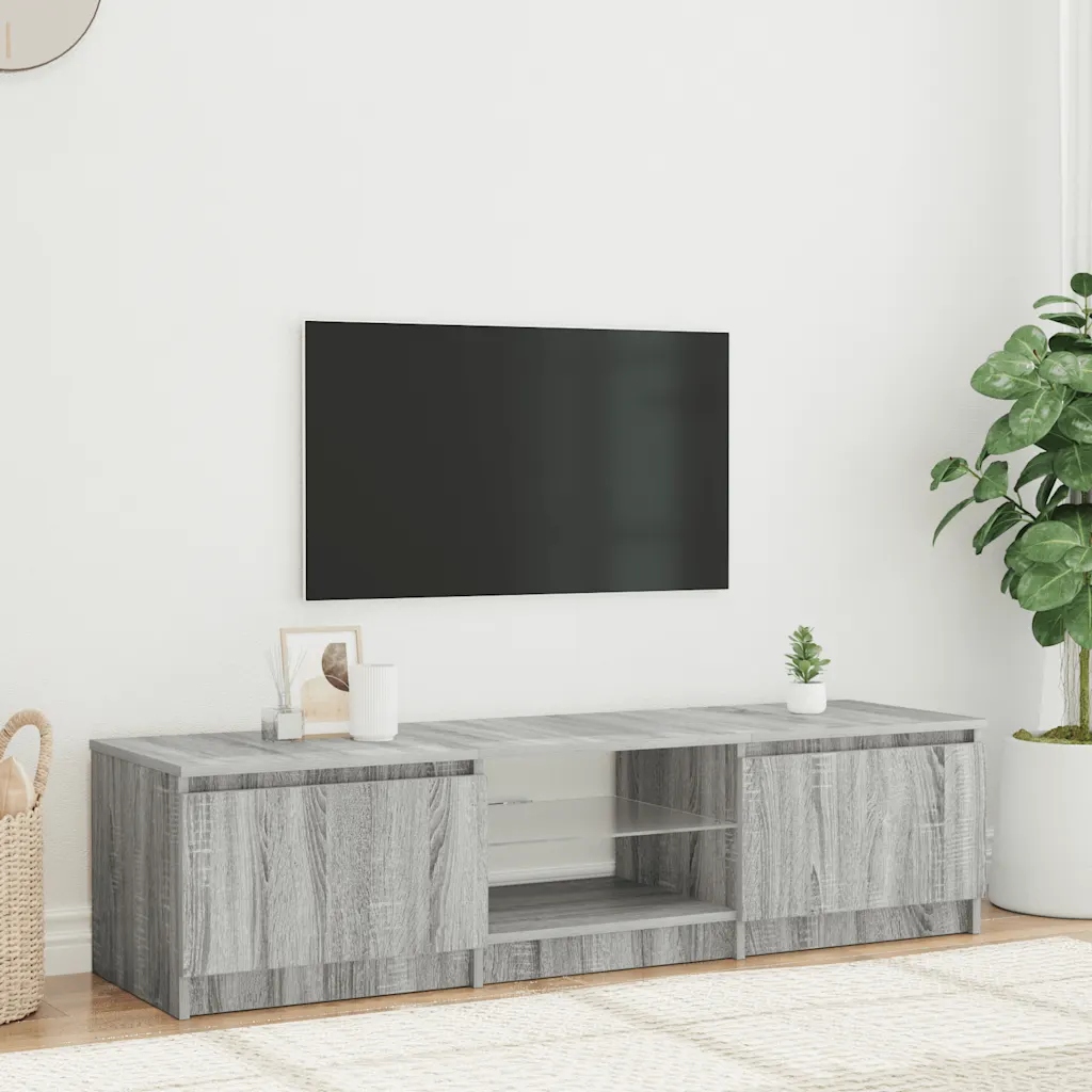 vidaXL Tv skříňka s Led osvětlením šedá sonoma 140x40x36 c