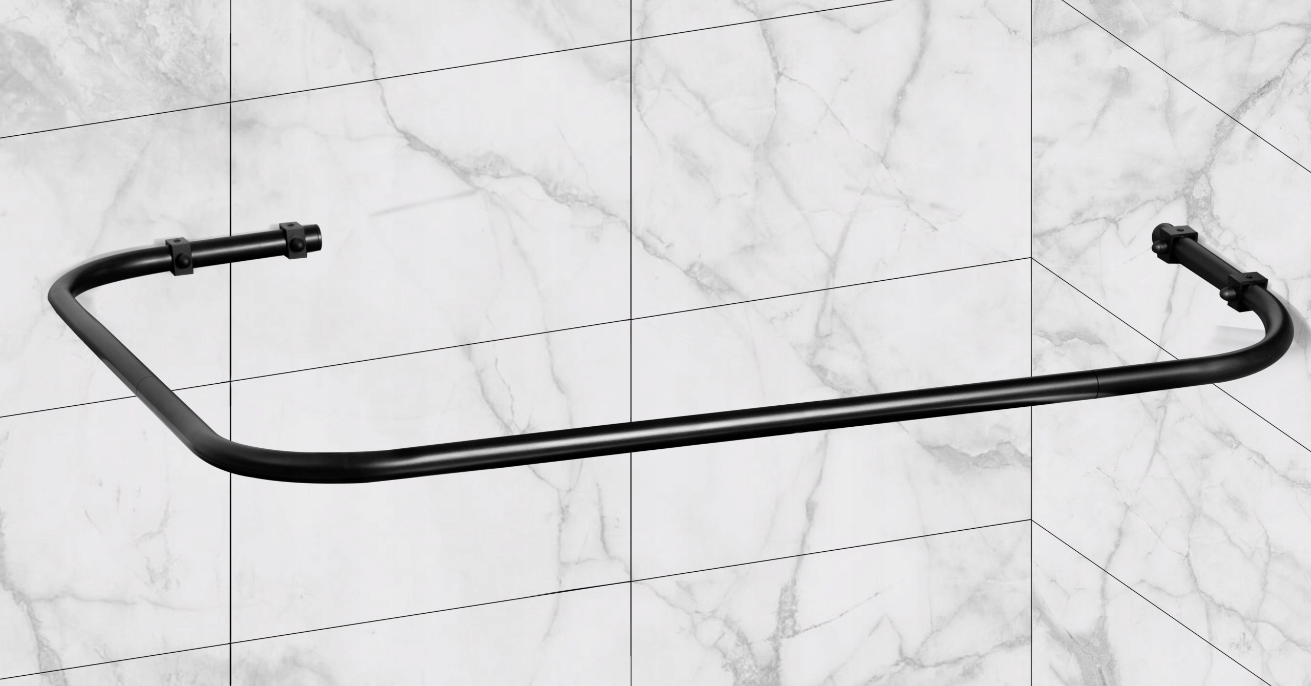 DRĄŻEK ZASŁONY PRYSZNICOWEJ KĄTOWY CZARNY 80X110 Marka Sasko