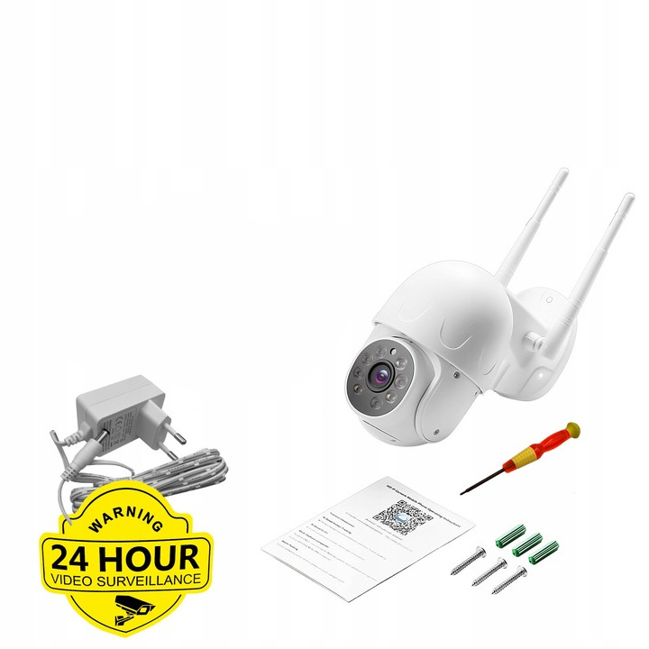 KAMERA IP BEZPRZEWODOWA WIFI ZEWNĘTRZNA MONITORING Zasięg podczerwieni 30 m