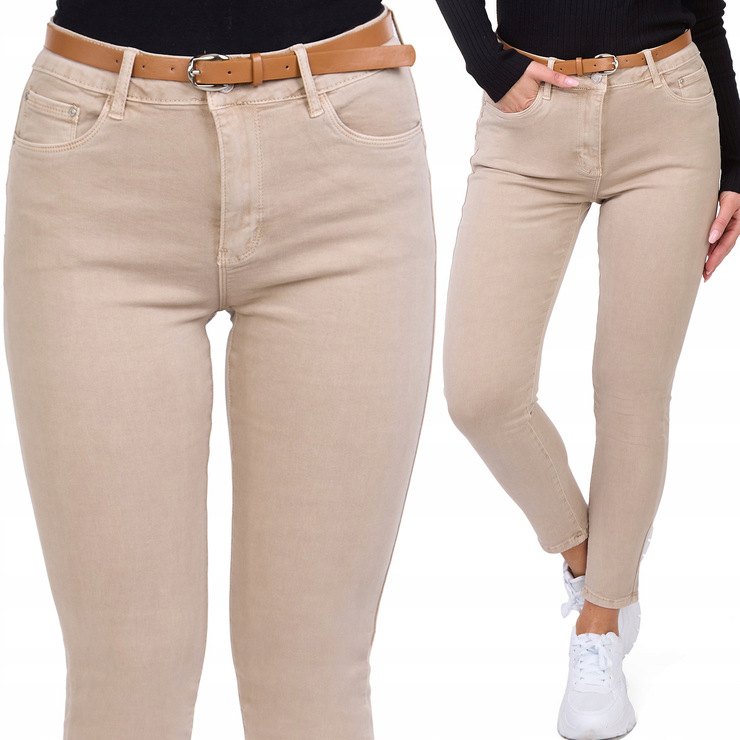 103__Klasyczne spodnie rurki push-up M.sara 3XL/46