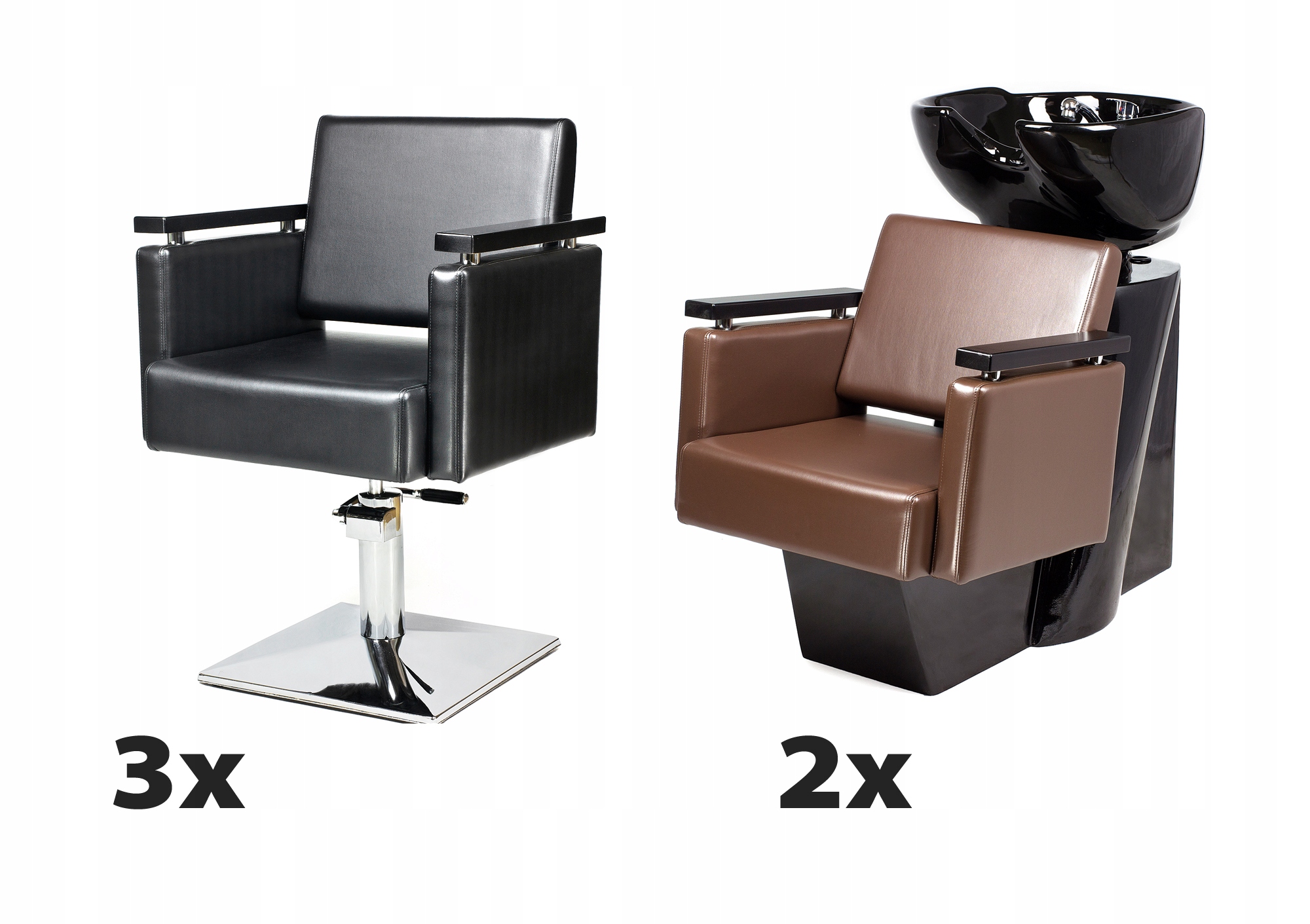 3 x Kadeřnické křeslo 2 Kadeřnická myčka Piazza