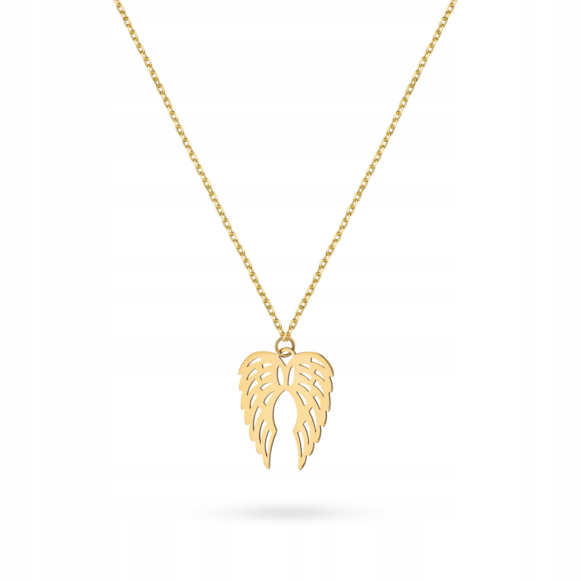 Złoty Naszyjnik Łańcuszek pr. 333 Skrzydła Anioła Diamentowana Kulka 8k