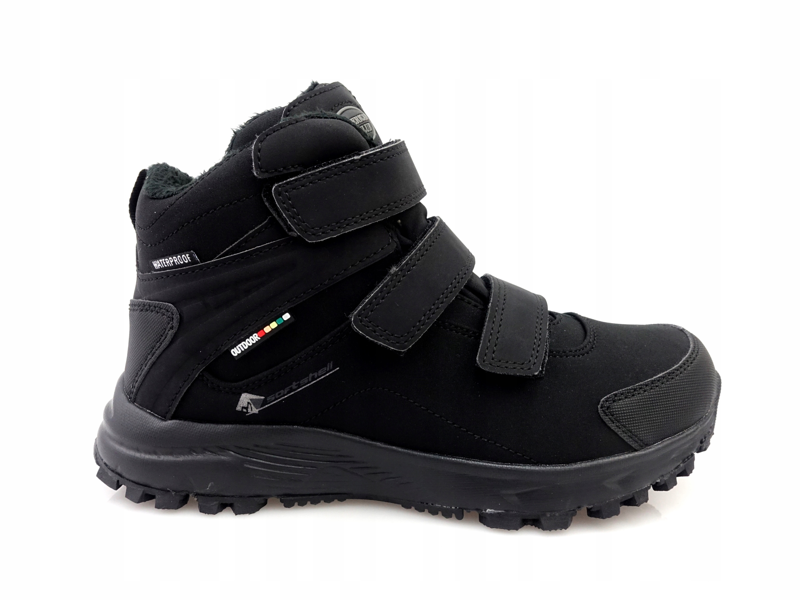 HL22/24 Zimowe Trapery Śniegowce Wodoodporne Na 3 Rzepy górskie czarne 39