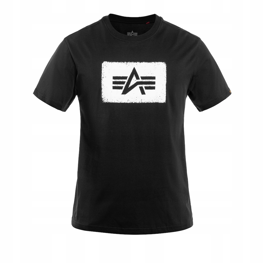 Tričko bavlněné tričko Alpha Industries Washed Out Logo Black S