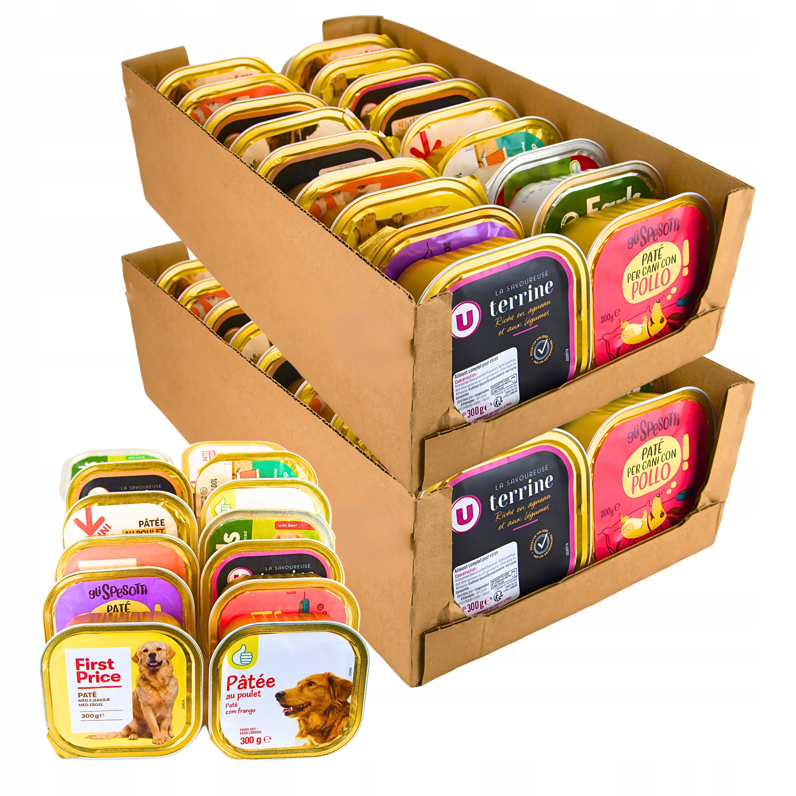 Krmivo Vlhké pro psa Tácek Paštika mix Mix chutí 36 ks x 300 g