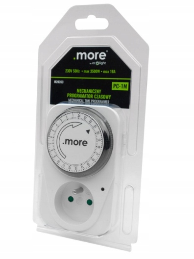 PROGRAMATOR CZASOWY - MECHANICZNY MANULANY 3500W IP20 GNIAZDO 230