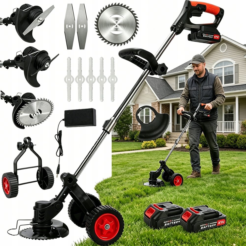 Aku Strunová Sekačka, Vyžínač Bezkartáčová 800W 18000RPM Se 3 Čepelemi