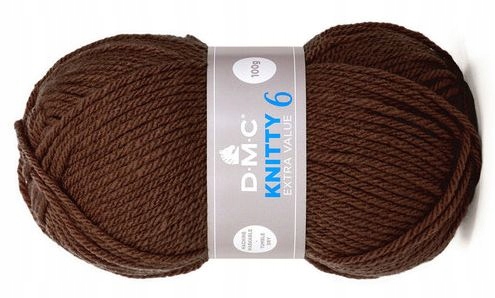 włóczka DMC Knitty 6 kol. 947 brązowy