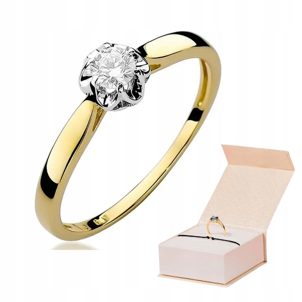Prstýnek S Briliantem 0,15 ct Zlatý 585 Zlatý Náramek