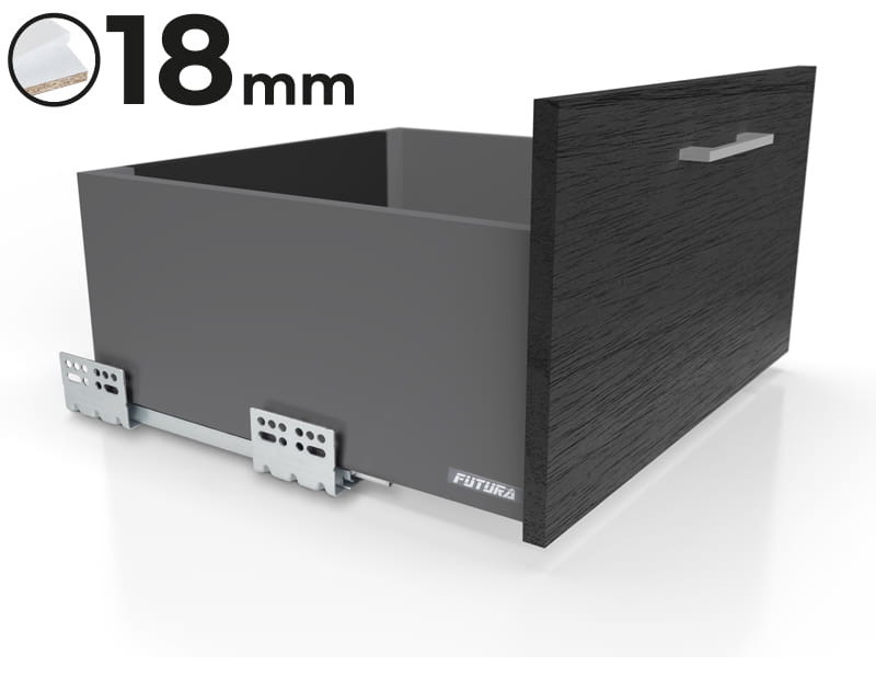 Šuplík Futura Evo Atm L-500 Vysoká H203 Grafit S Tlumením Dovírání Pro Desku 18 MM