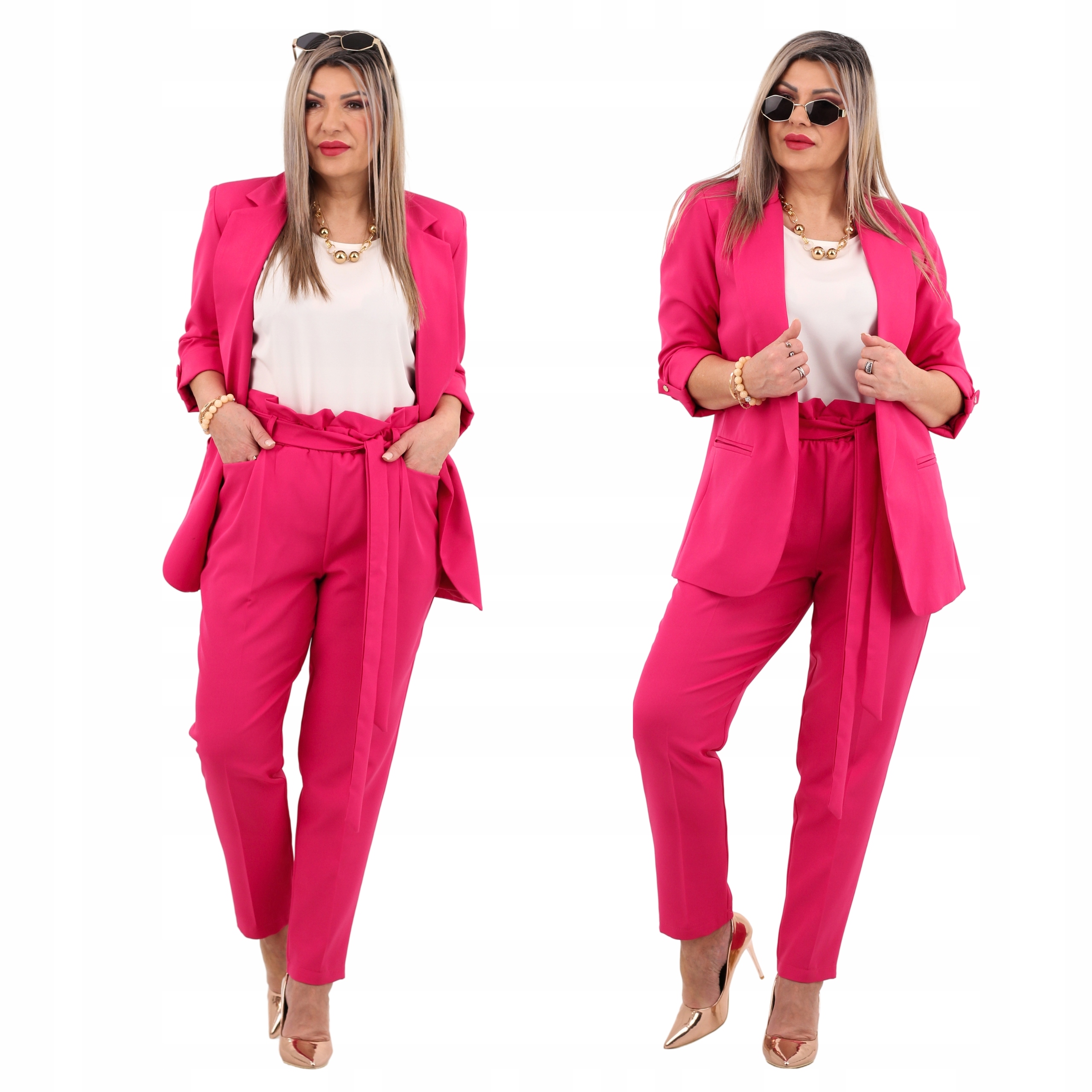 Garnitur komplet damski marynarka i spodnie Polski Producent duże rozmiary