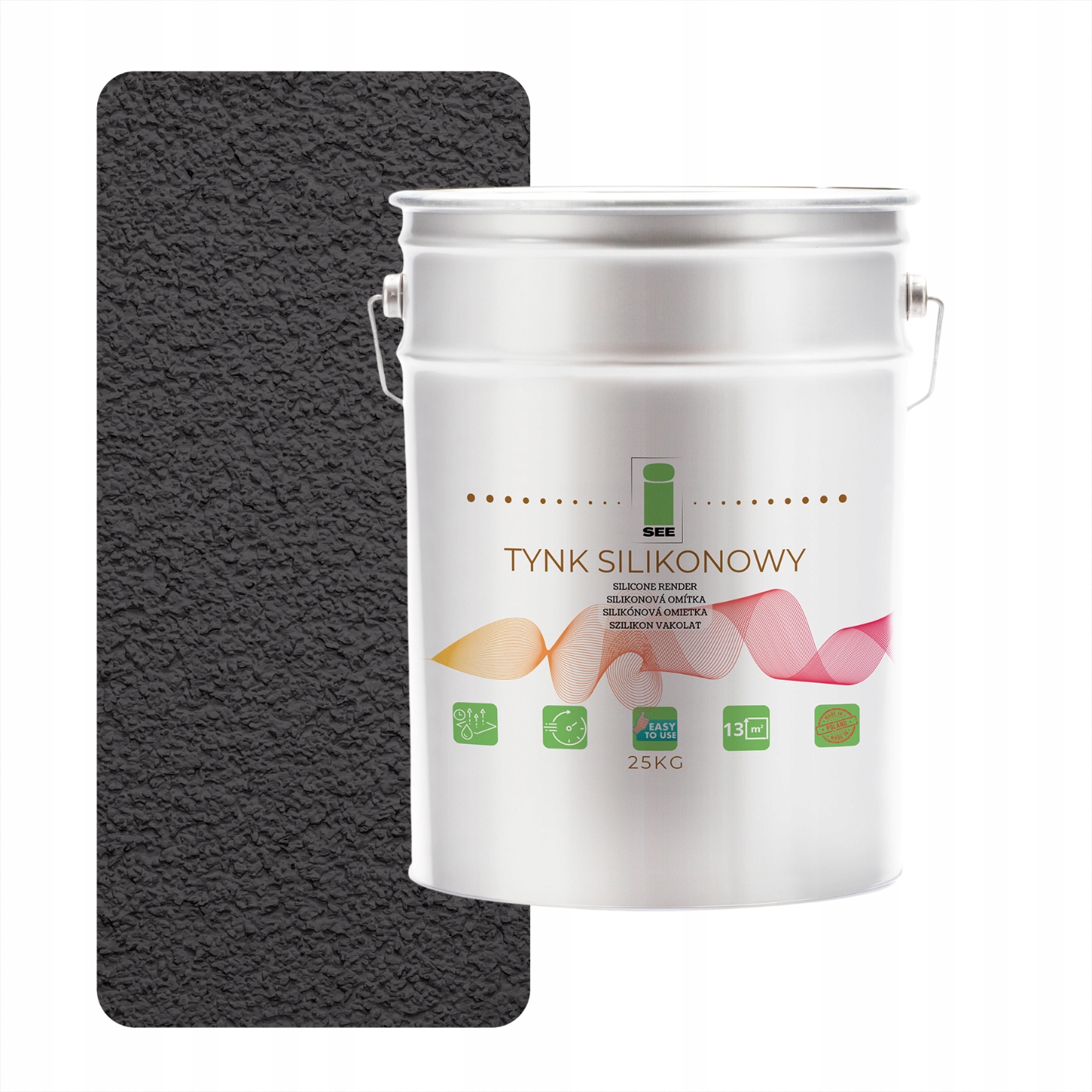 Silikónová Čierna Fasádna Omietka Vystužená 1.5 MM, Trvanlivá, 25 Kg