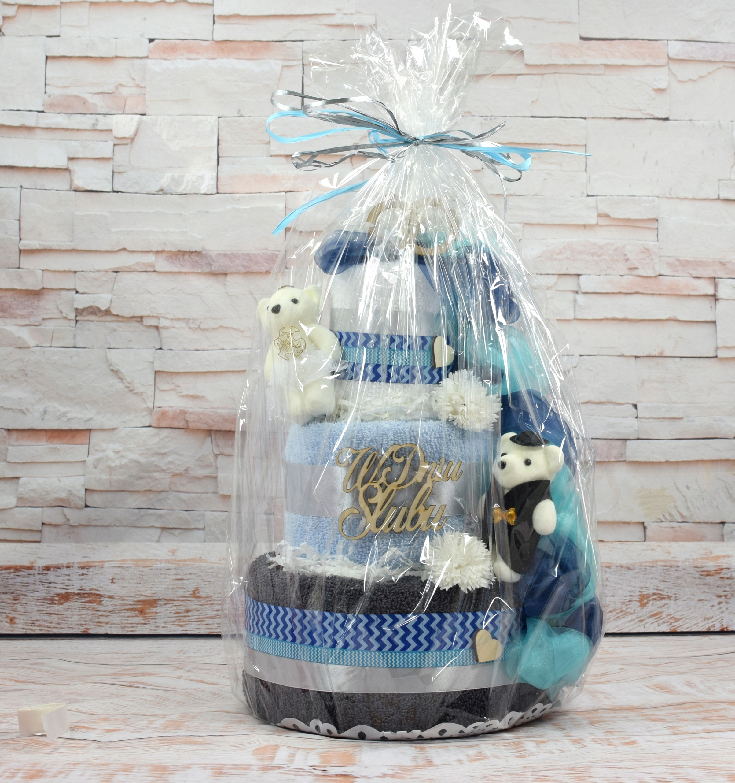 Tort ręczniki PRAKTYCZNY PREZENT na Rocznicę Ślubu Złote Gody 25-lecie 30 Gramatura ręcznika 410-500 GSM