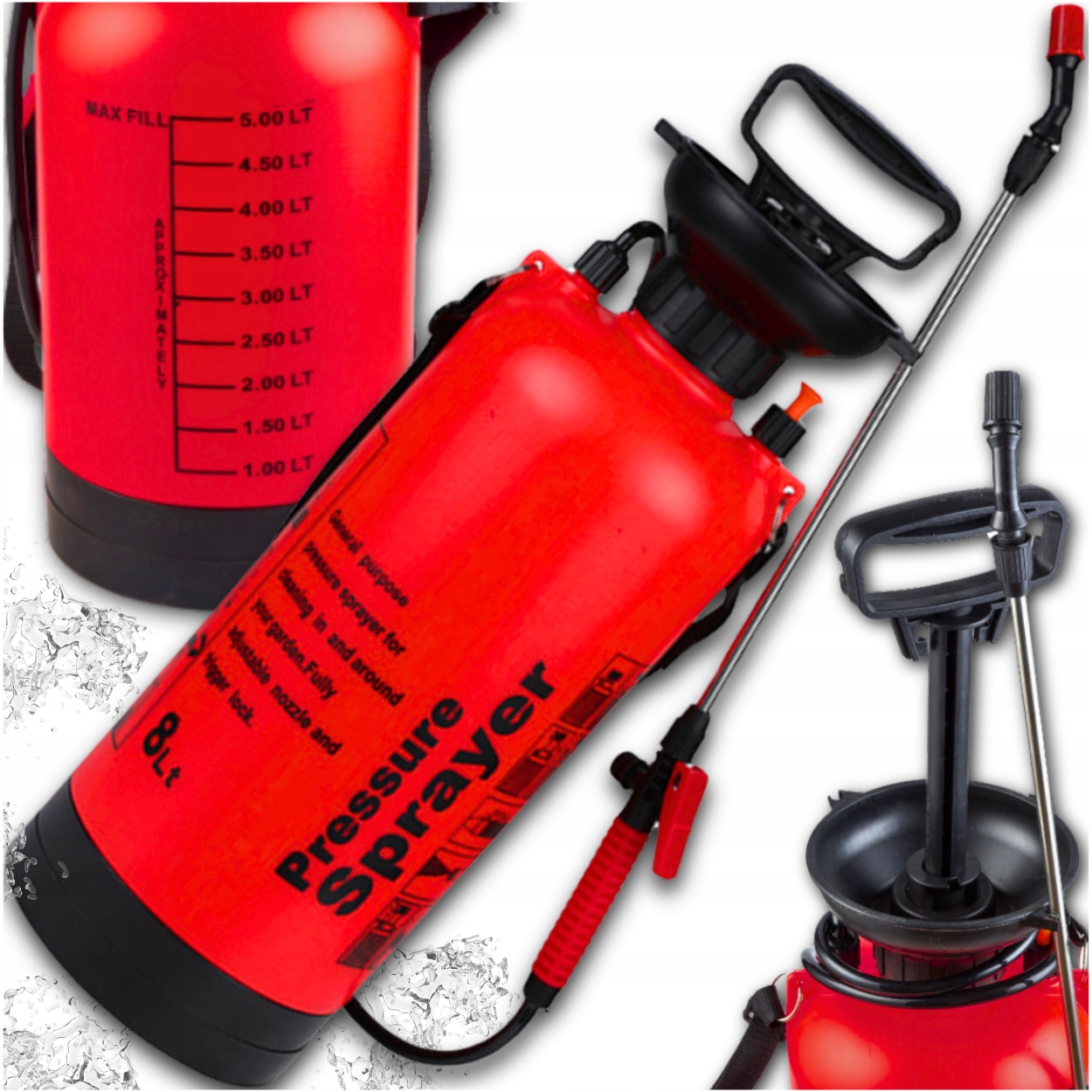 OPRYSKIWACZ RĘCZNY CIŚNIENIOWY LANCA DUŻY 8L DO PRYSKANIA RO KRZEWÓW OGROD Stan opakowania oryginalne