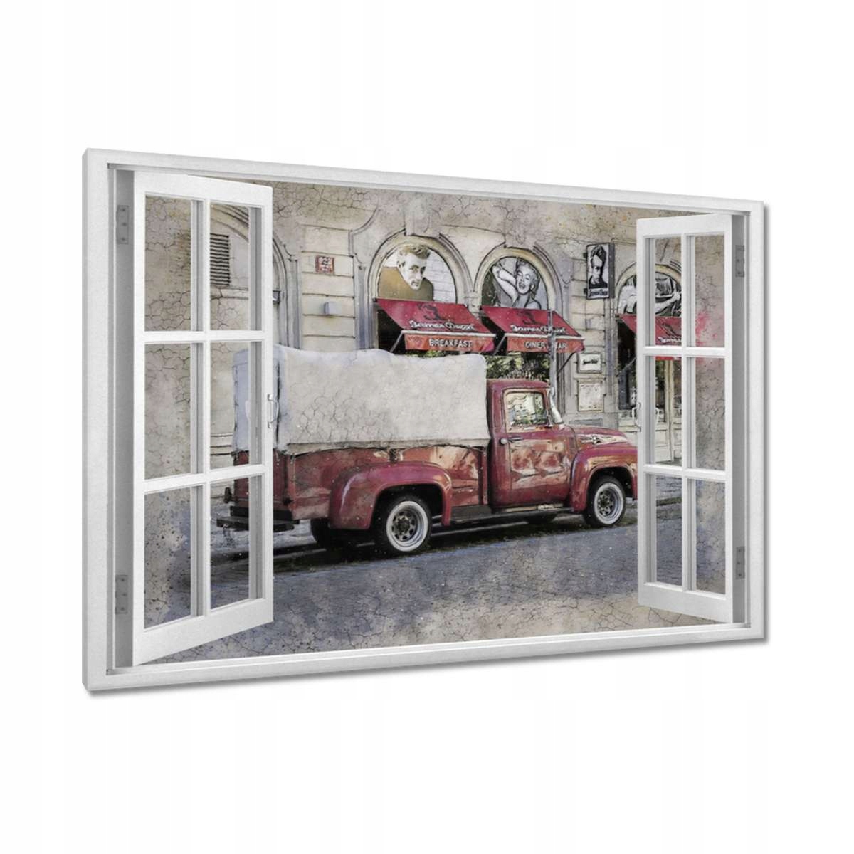 Obrazy 120x80 Červený PickUp z Usa