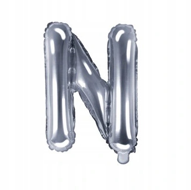 

Balon foliowy Litera "n" 35cm, srebrny