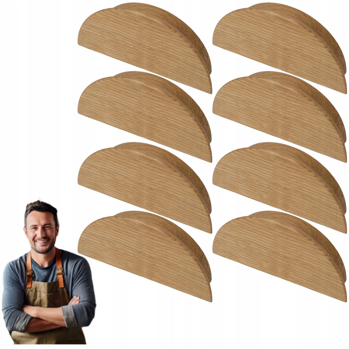 Nábytkový držiak do skrinky Holly Drevený dubový 8ks