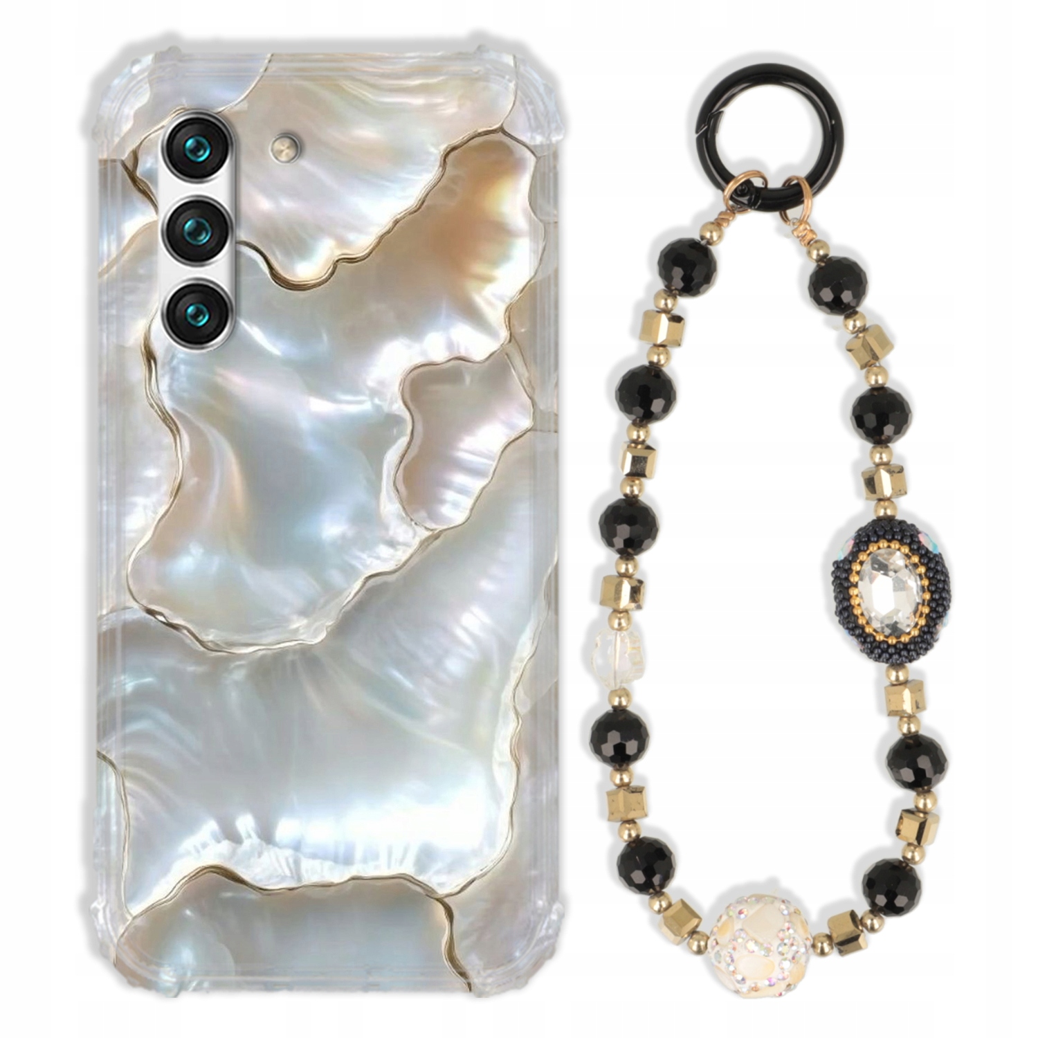 Puzdro Pre Samsung S22 Case Antishock Zirkóny Čierno Zlaté|odolné|silné