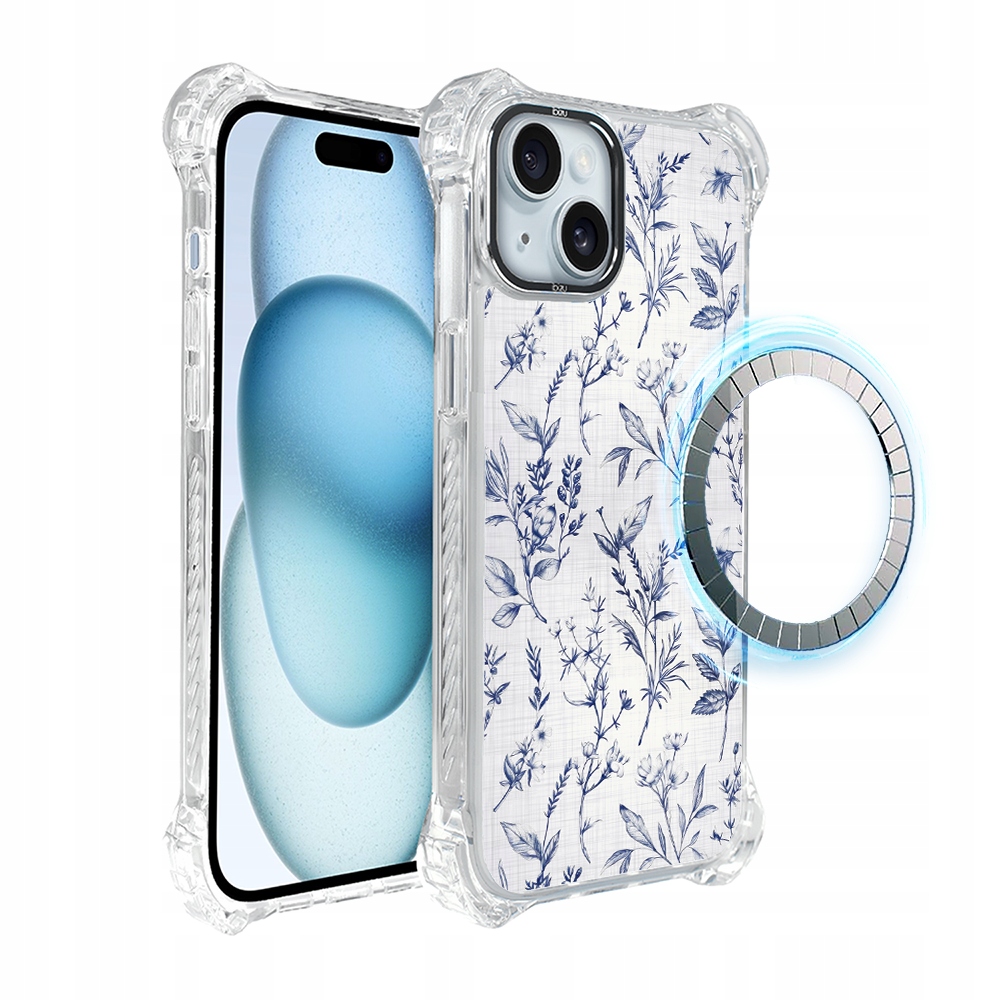 Pouzdro na iPhone 15 Ibizu DropGuard Ultra s MagSafe, Azurové šeptání