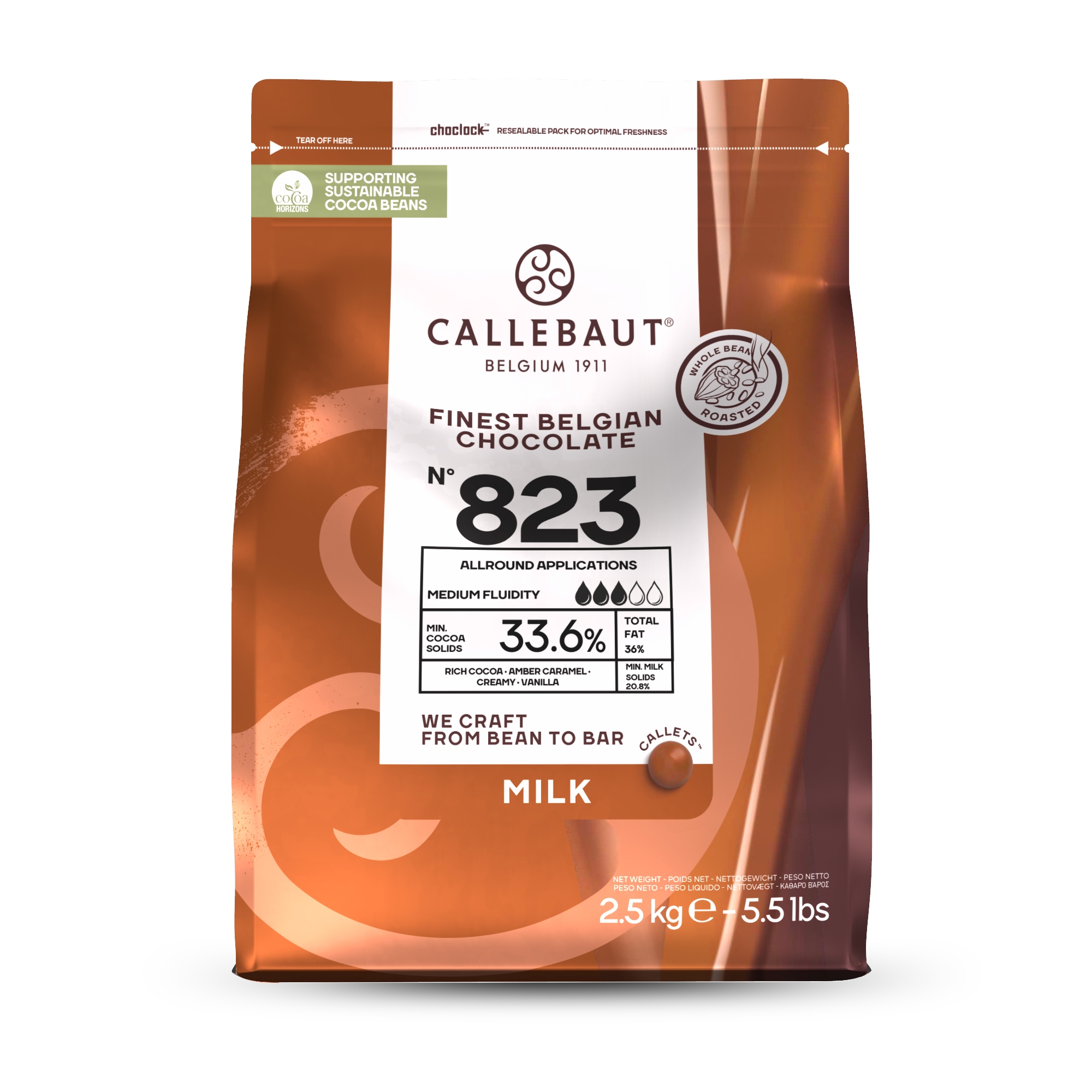Levně Callebaut 823 Kultovní belgická Čokoláda 2,5 kg