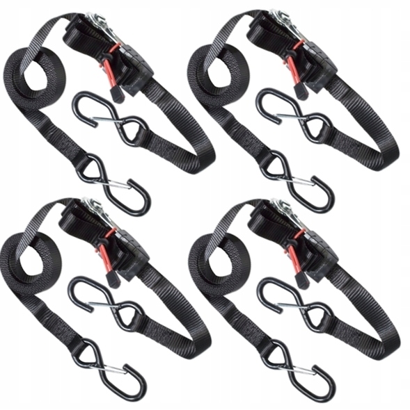 Set 4 ks upínacie popruhy s račňou a háčiky Master Lock 3056EURDAT 425 cm