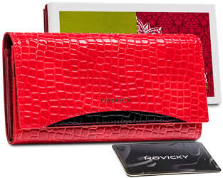 Velká, lakovaná dámská kožená peněženka Peterson