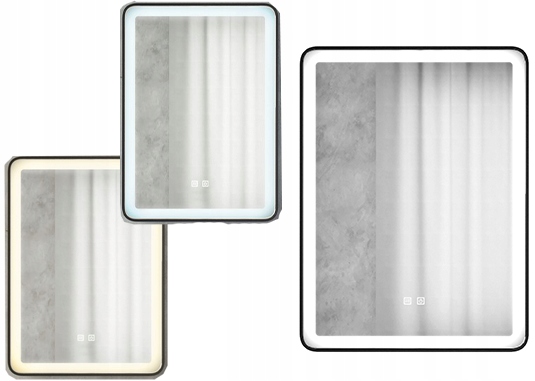 Obdĺžnikové, energeticky úsporné Led podsvietené zrkadlo 50x70 Coma