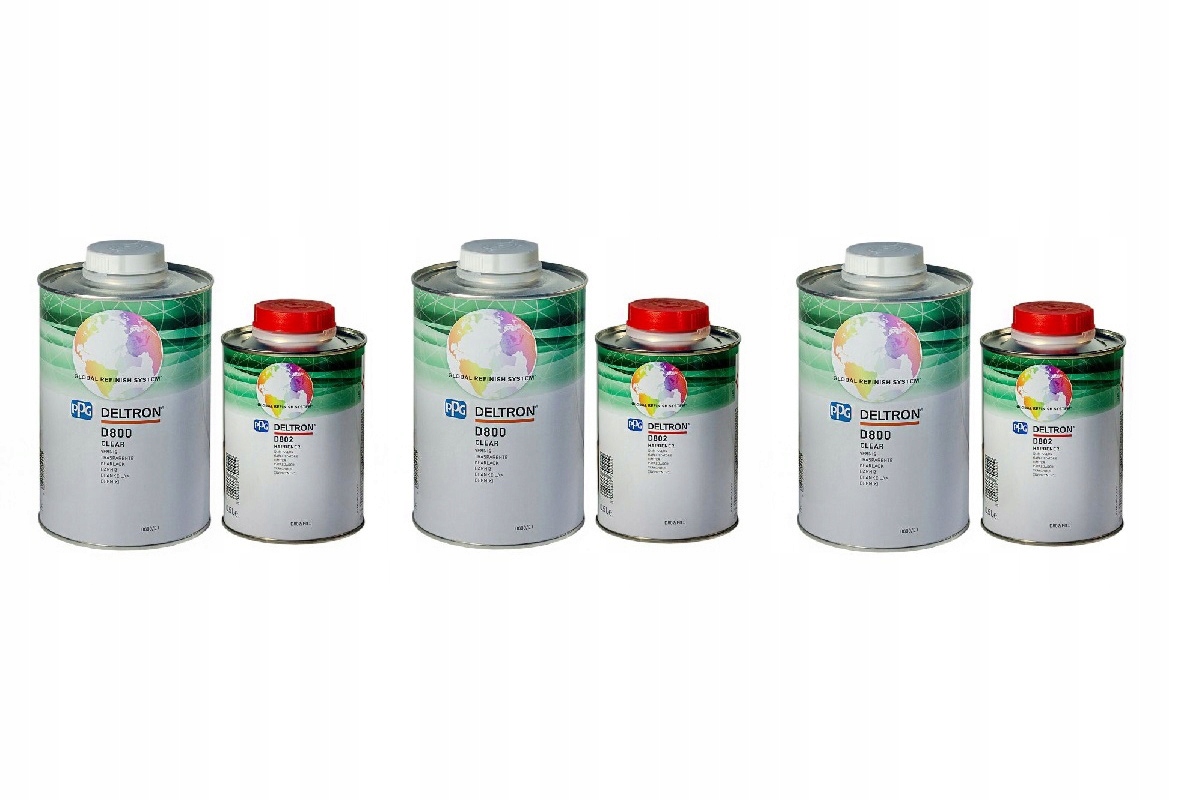 3 x Bezfarebný lak klar Ppg Deltron D800 tužidlo D802 1 0.5 L