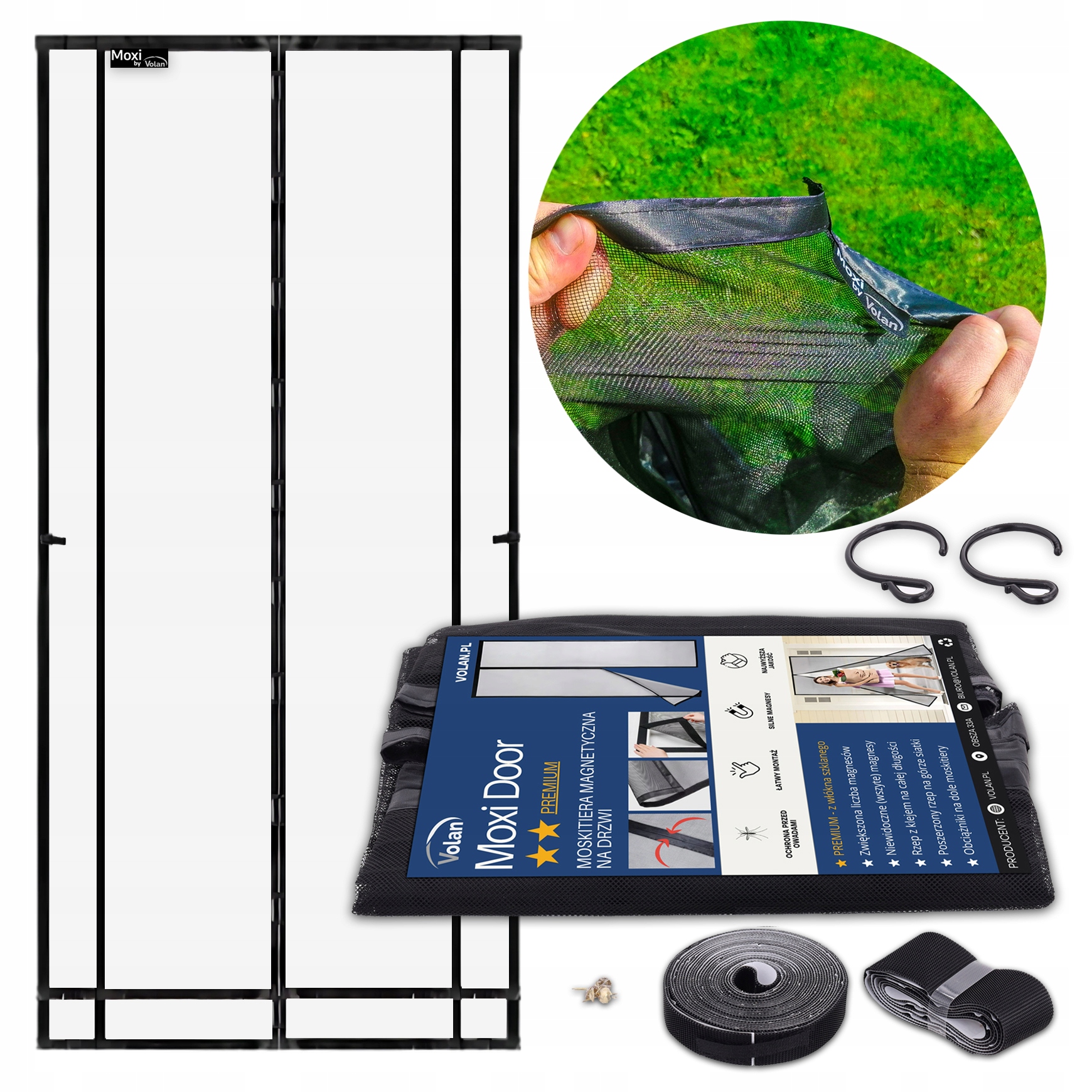Moskitiera Premium Włókno Szklane na Drzwi Magnetyczna 80/90/100 x 210/220