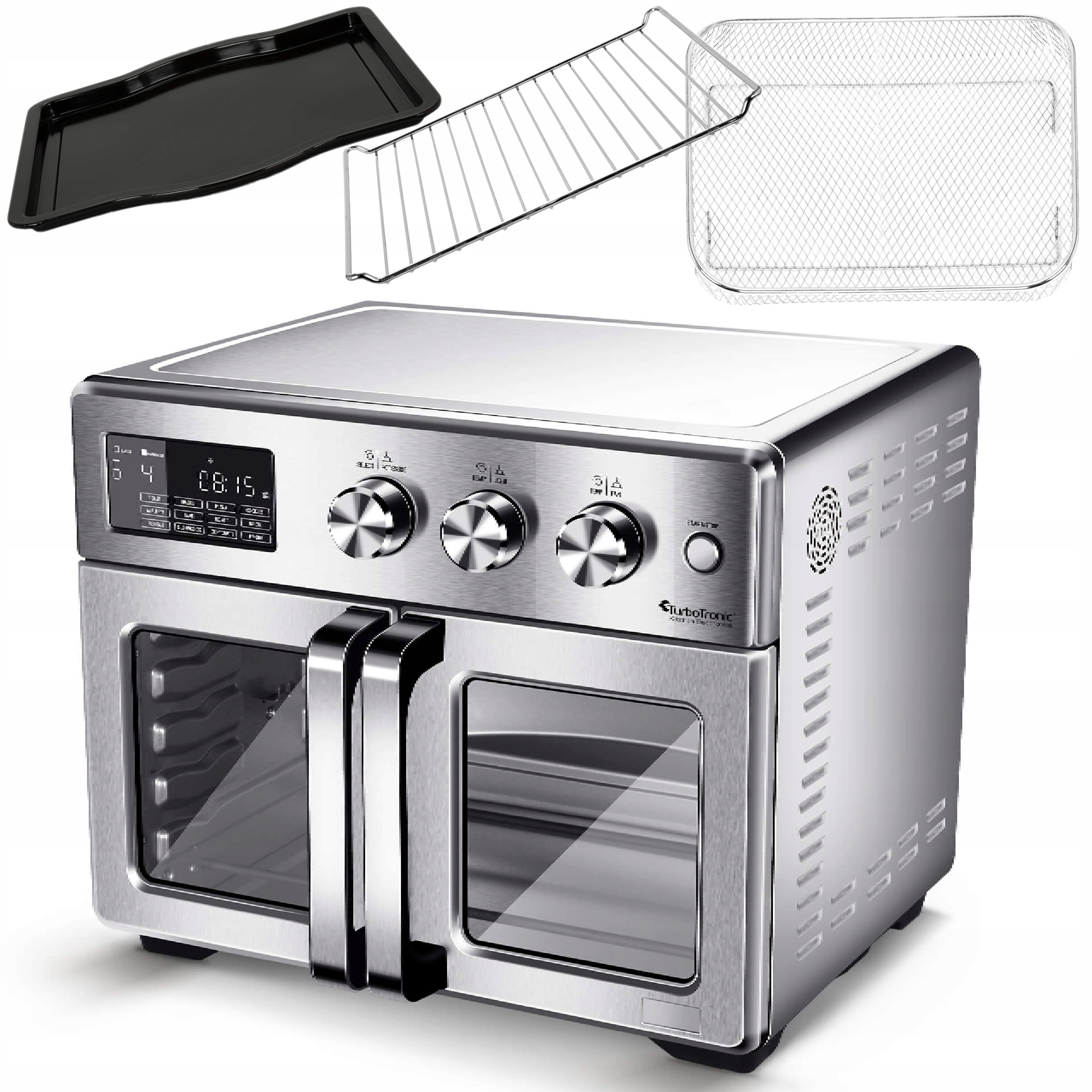 Piekarnik frytkownica beztłuszczowa Dehydrator 32L TurboTronic 1700W Srebrn