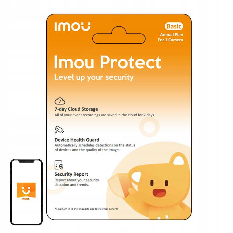 Předplatitelská Karta Imou Protect Basic – Roční Plán Do Cloudu