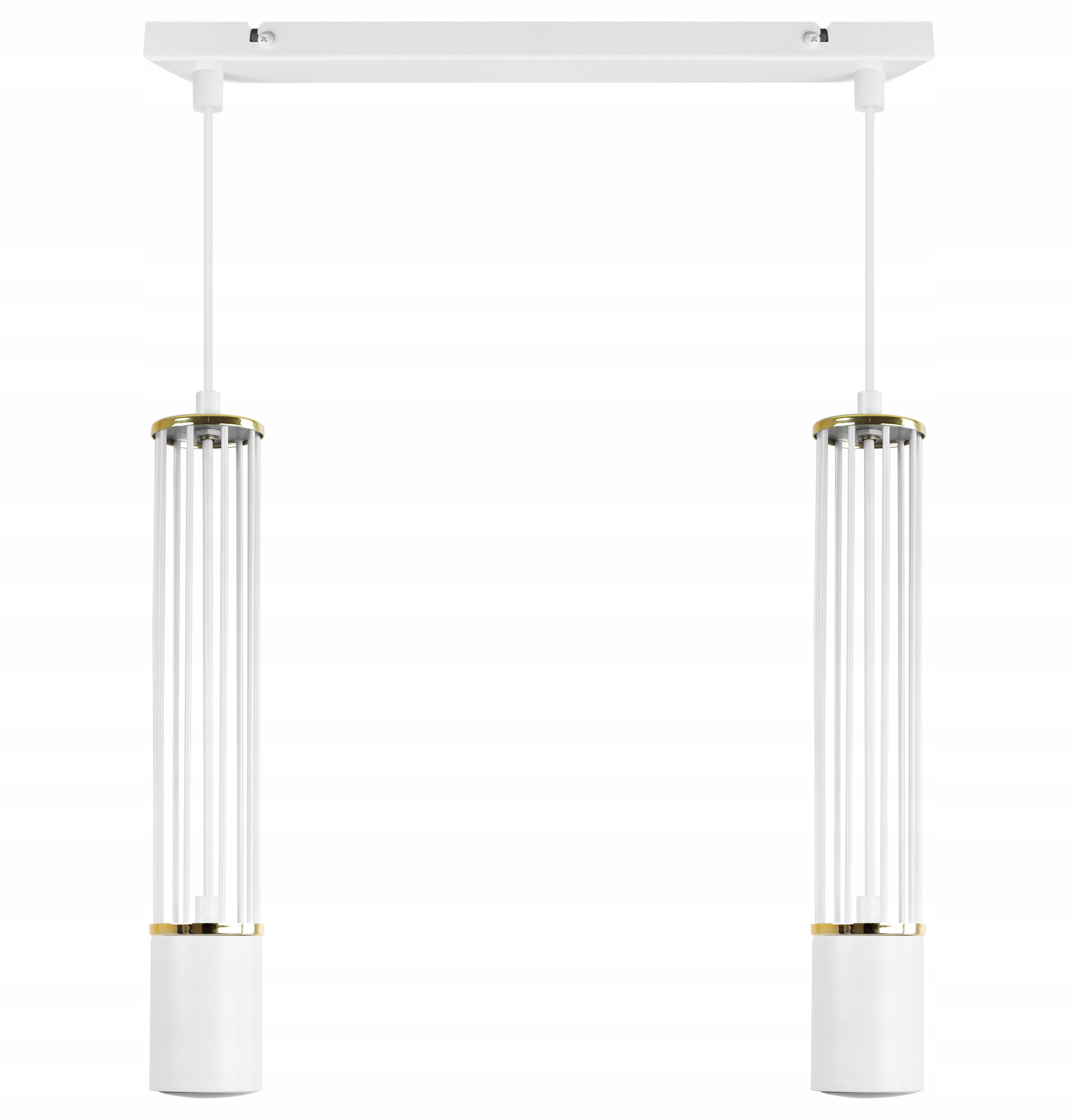 Led Závěsná Stropní Lampa Tuba Bílá Elegantní Bílá Zlatá Loft Glamour