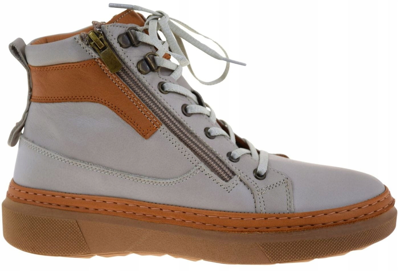 Dámské kotníkové boty kožené boty Ravini VT66 béžové módní, pohodlné, zateplené VEL.39