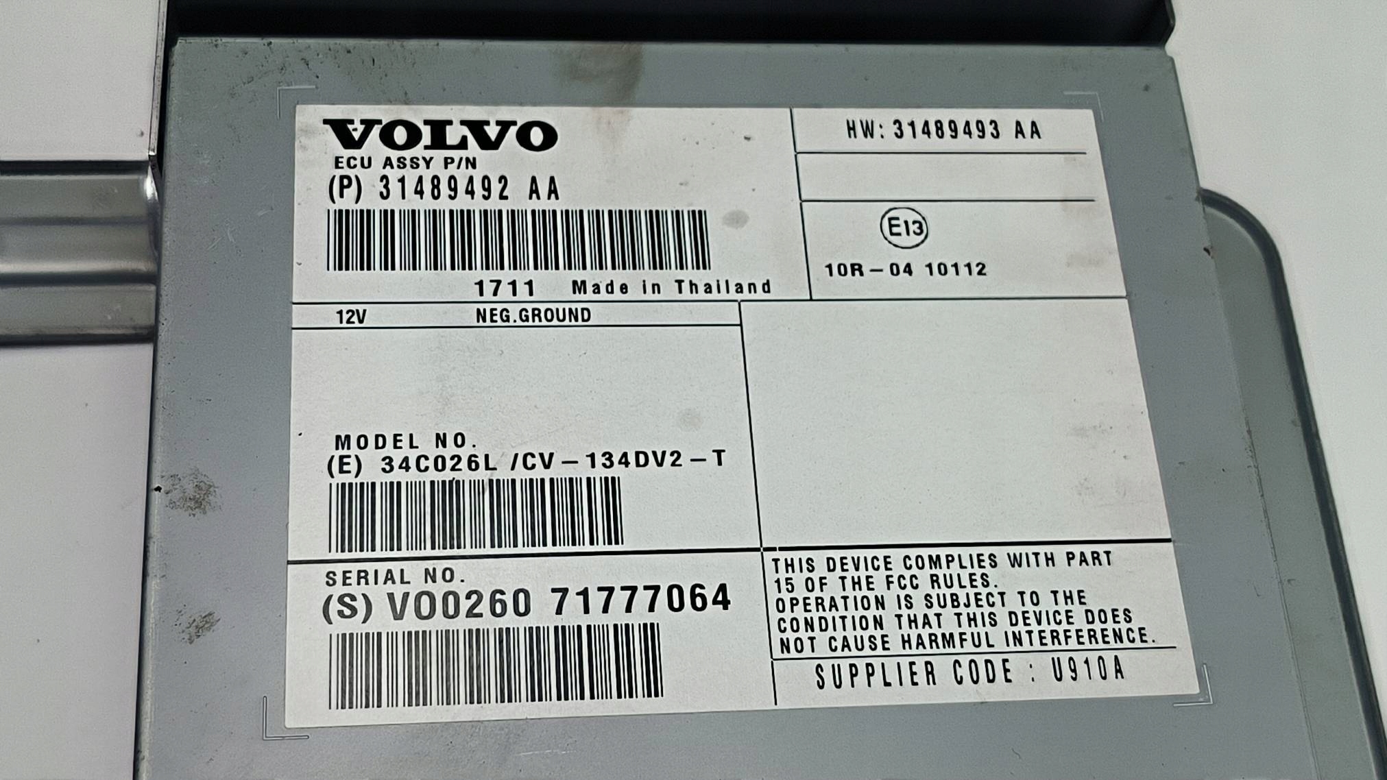 modulo 314899493AA AMPLIFICATORE RADIA VOLVO V60 e LIFT R-design
