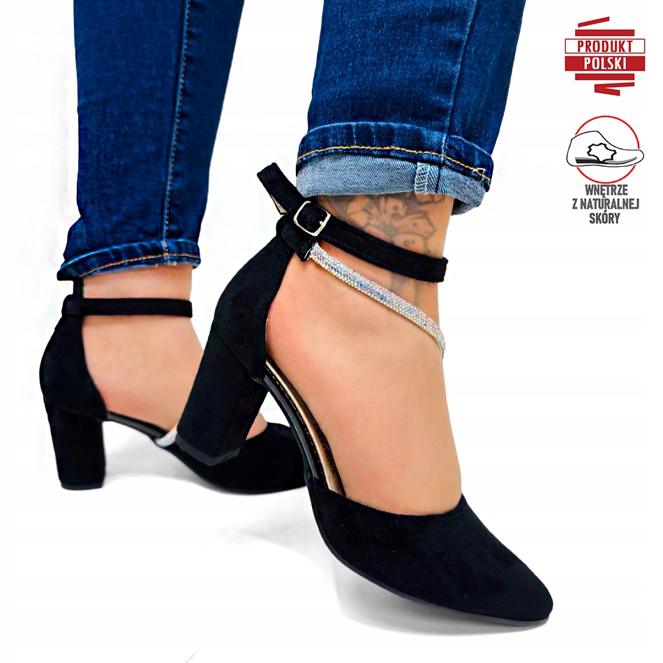 Černé Semišové Sandály S Prsty, Boty Na Podpatku, Kožená Stélka 35