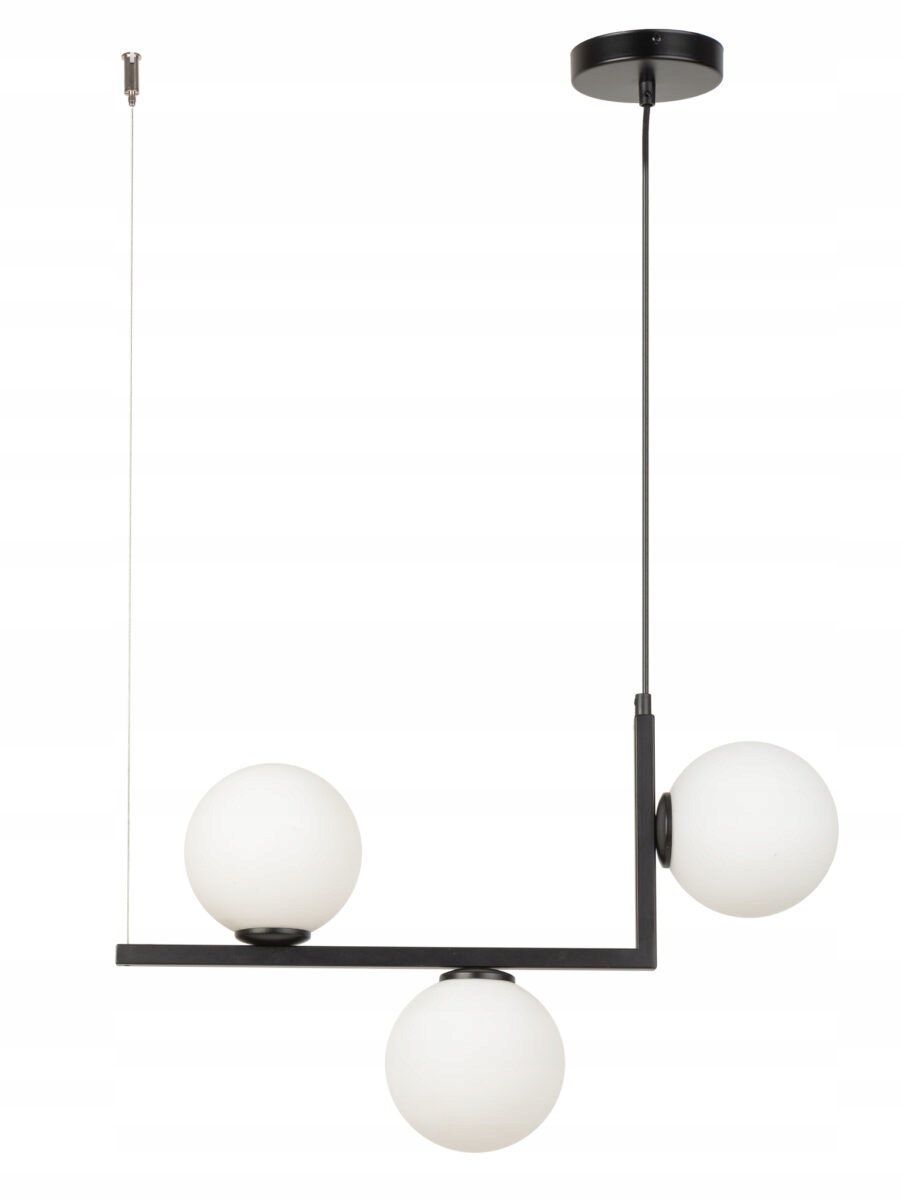Závesná lampa Sigma Lighting Andy 3 čierna sklenená lampa biela 3xG9 52 cm