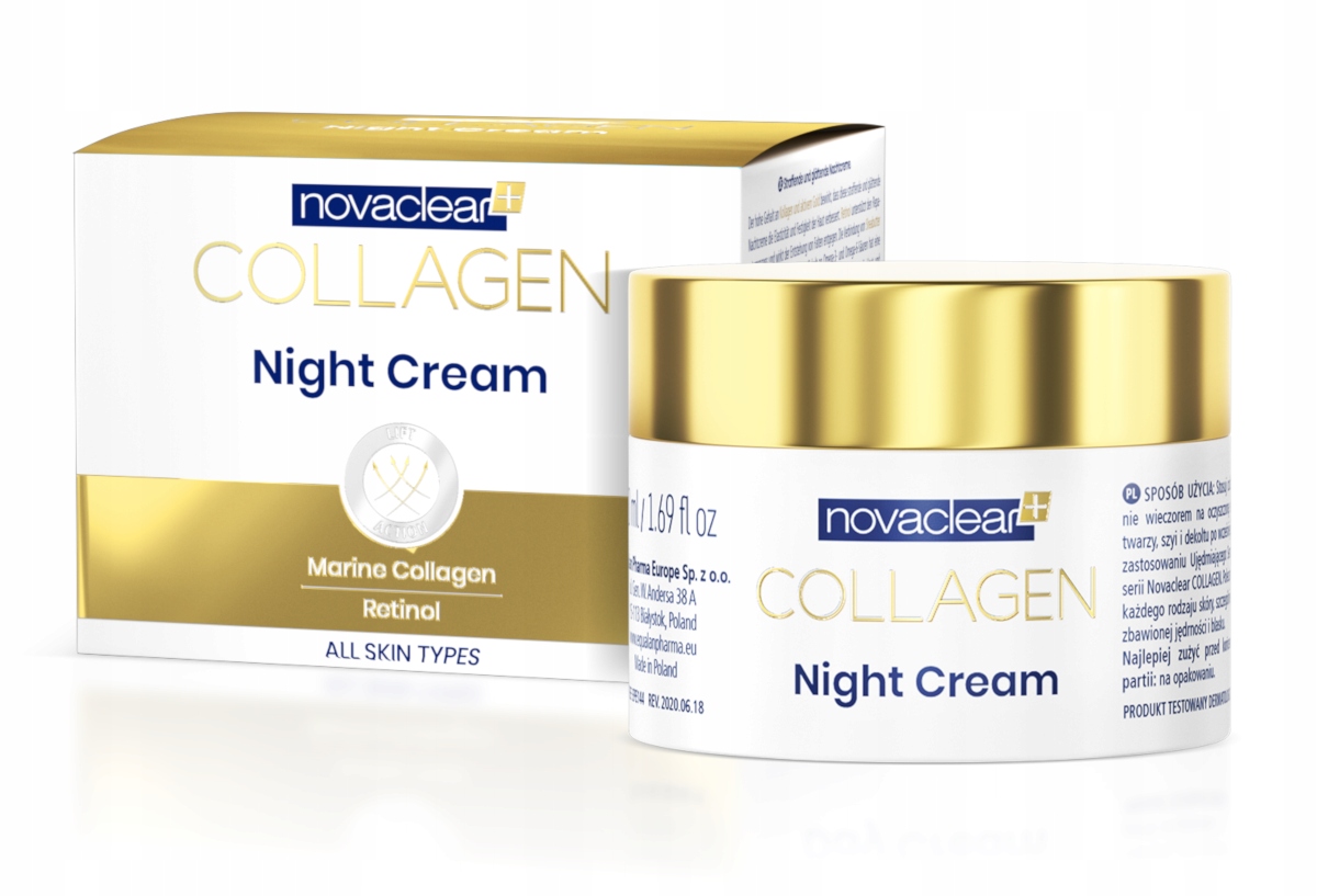 2x Novaclear Collagen Wygładzjaący Krem Na Noc 50ml
