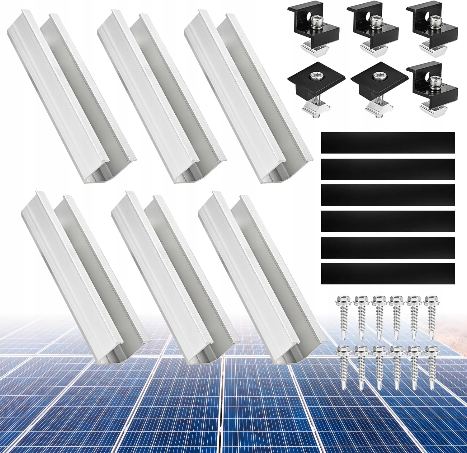 Klema Środkowa Montaż Pv Paneli Fotowoltaicznych Uchwyt Pośredni Solarów
