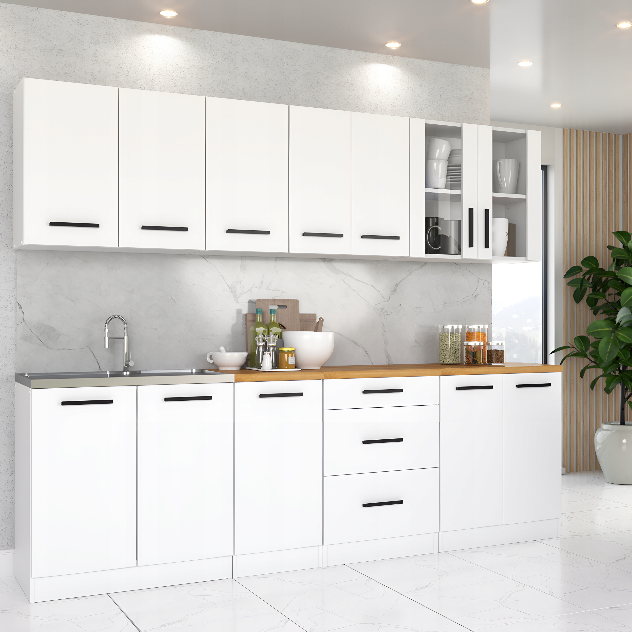 Meble kuchenne Zestaw mebli kuchennych Kuchnia REMO 2.6 m RÓŻNE KOLORY