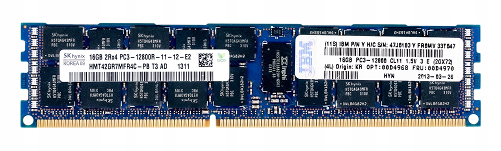 Ibm 00D4970 HMT42GR7MFR4C-PB 16GB DDR3-1600MHz Reg Ecc CL11