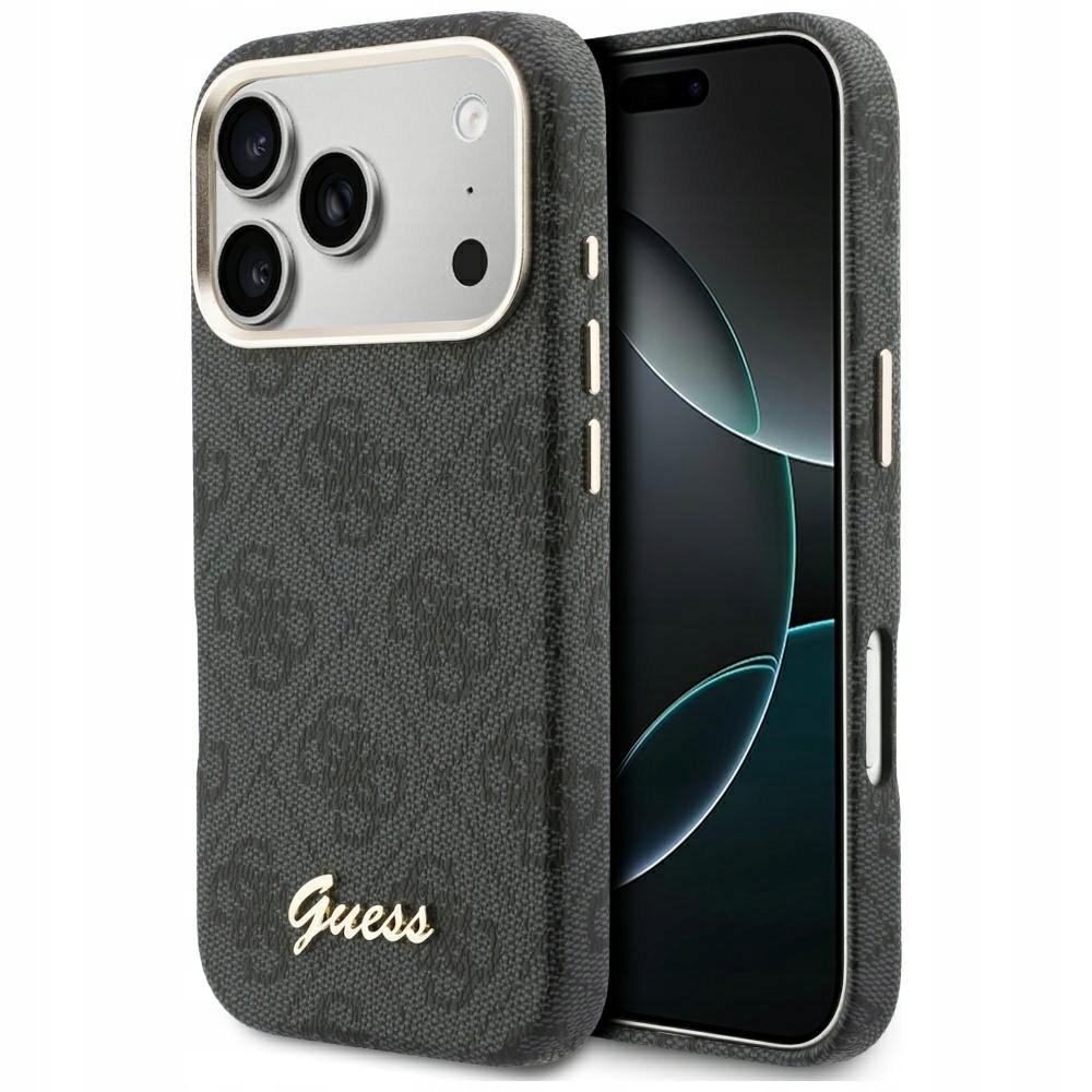 Etui Guess 4G Script MagSafe do iPhone 17 Pro czarny