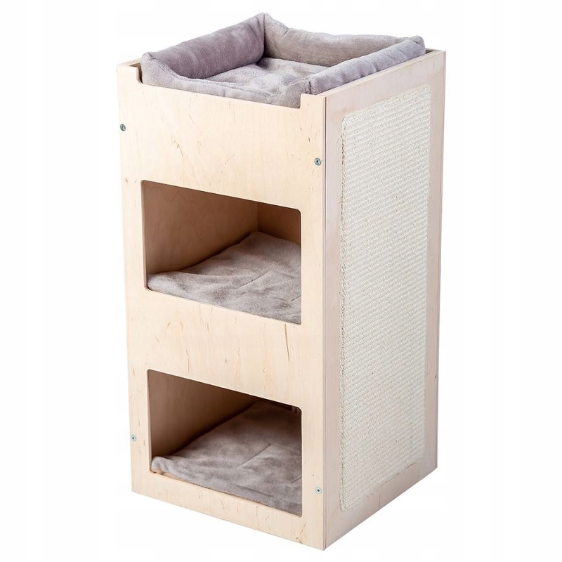 Levně Věž pro kočky Natural Paradise Kahone šedá, výška 75 cm