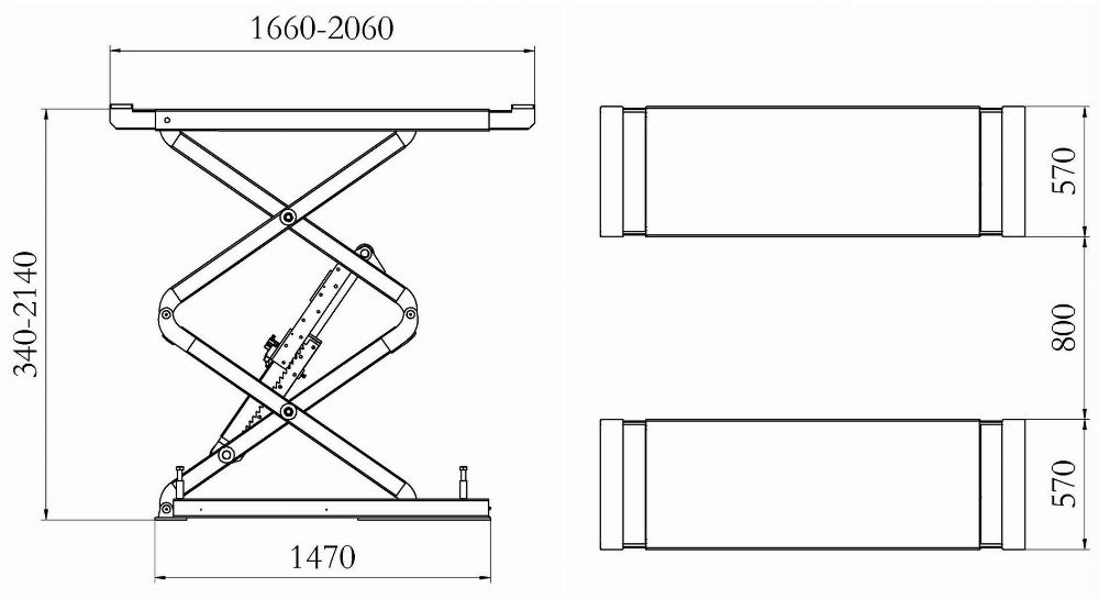 Podnośnik nożycowy samochodowy warsztatowy 3 T - INVENTO SL 230 LNI S Kod producenta INVSL230LNIS