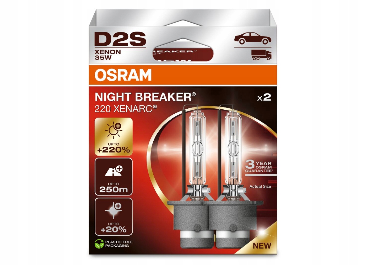 Osram Xenarc Night Breaker D2S xenónové výbojky, 35 W, P32d-2, 2ks