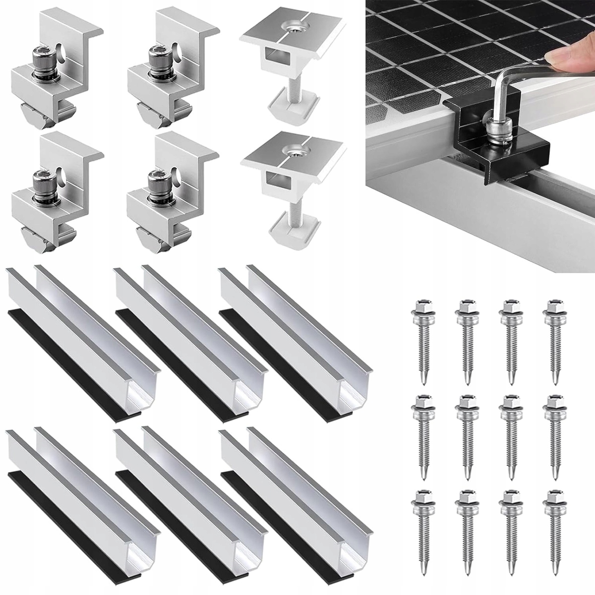 Zestaw konstrukcja stelaż do montażu paneli pv fotowoltaicznych