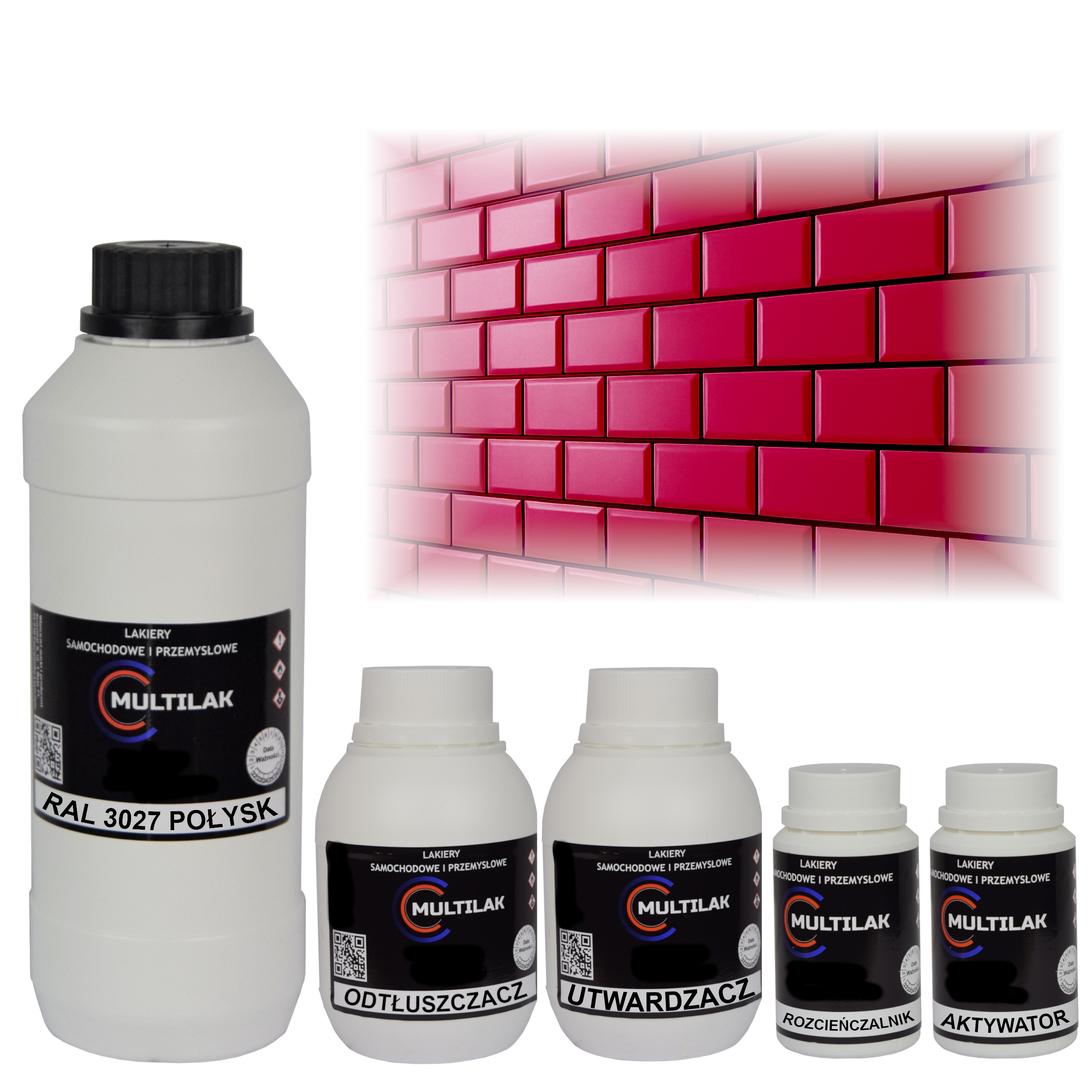 Lak farba Ral 3027 na glazúru dlaždíc a dlaždíc na valček, štetec 1L Lesk