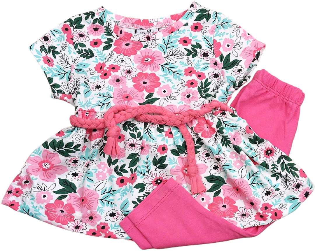 

Komplet Dziewczęcy Tunika Krótki Rękaw+legginsy 92