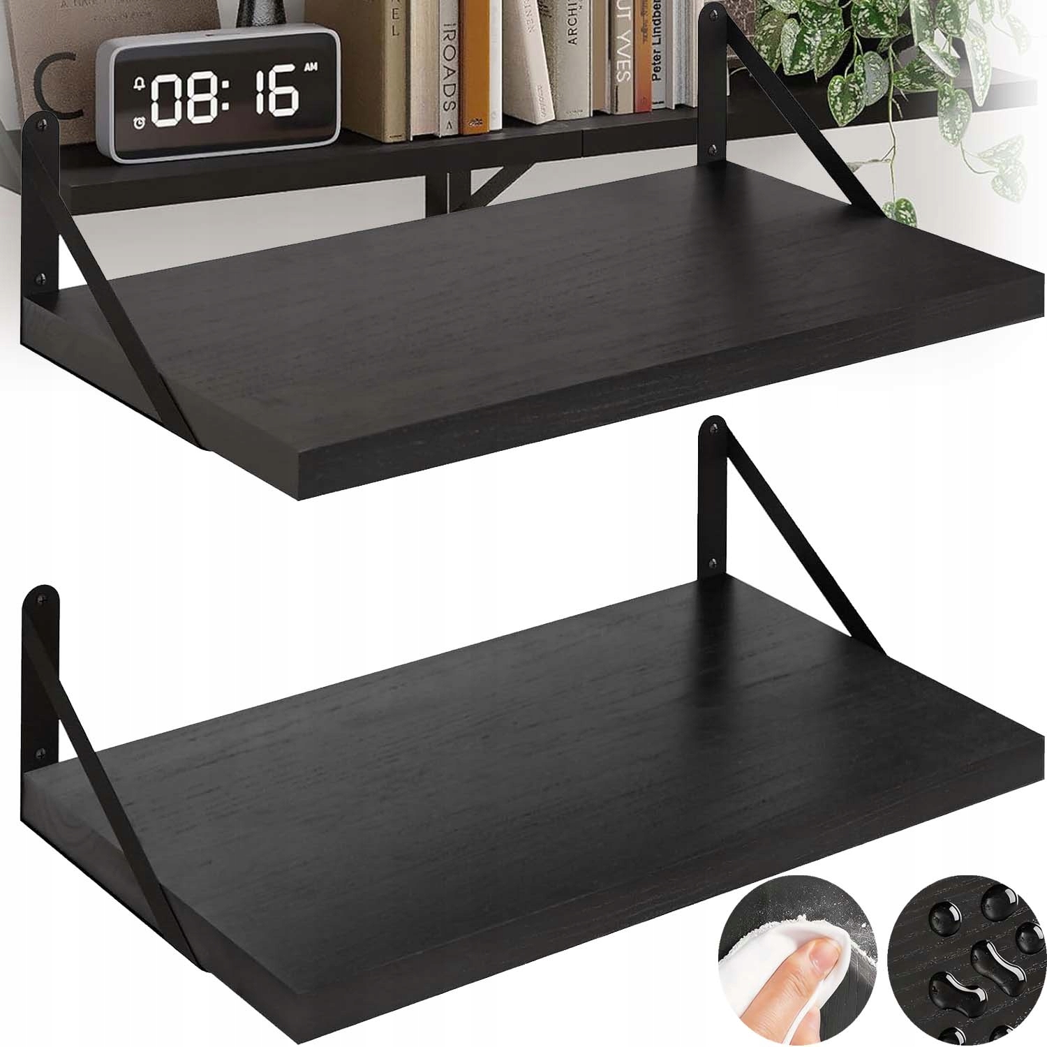 Závěsné Nástěnné Police Organizér Loft Do Obývacího Pokoje Kuchyně 40X30X15 CM 2 Ks