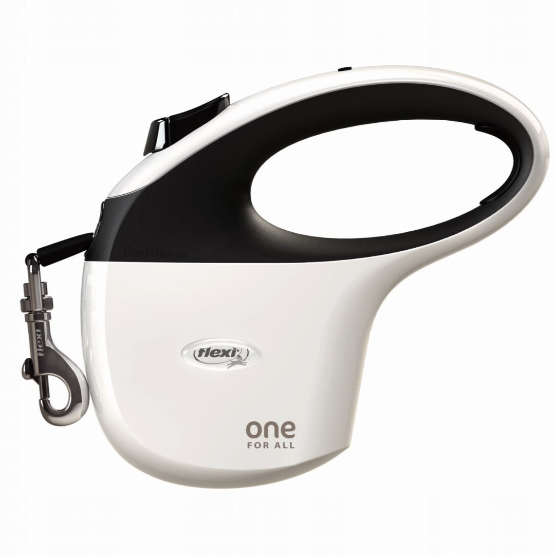 Levně Flexi One for All Páska 5M Automatická Vodítko pro psy 30 kg Bílá