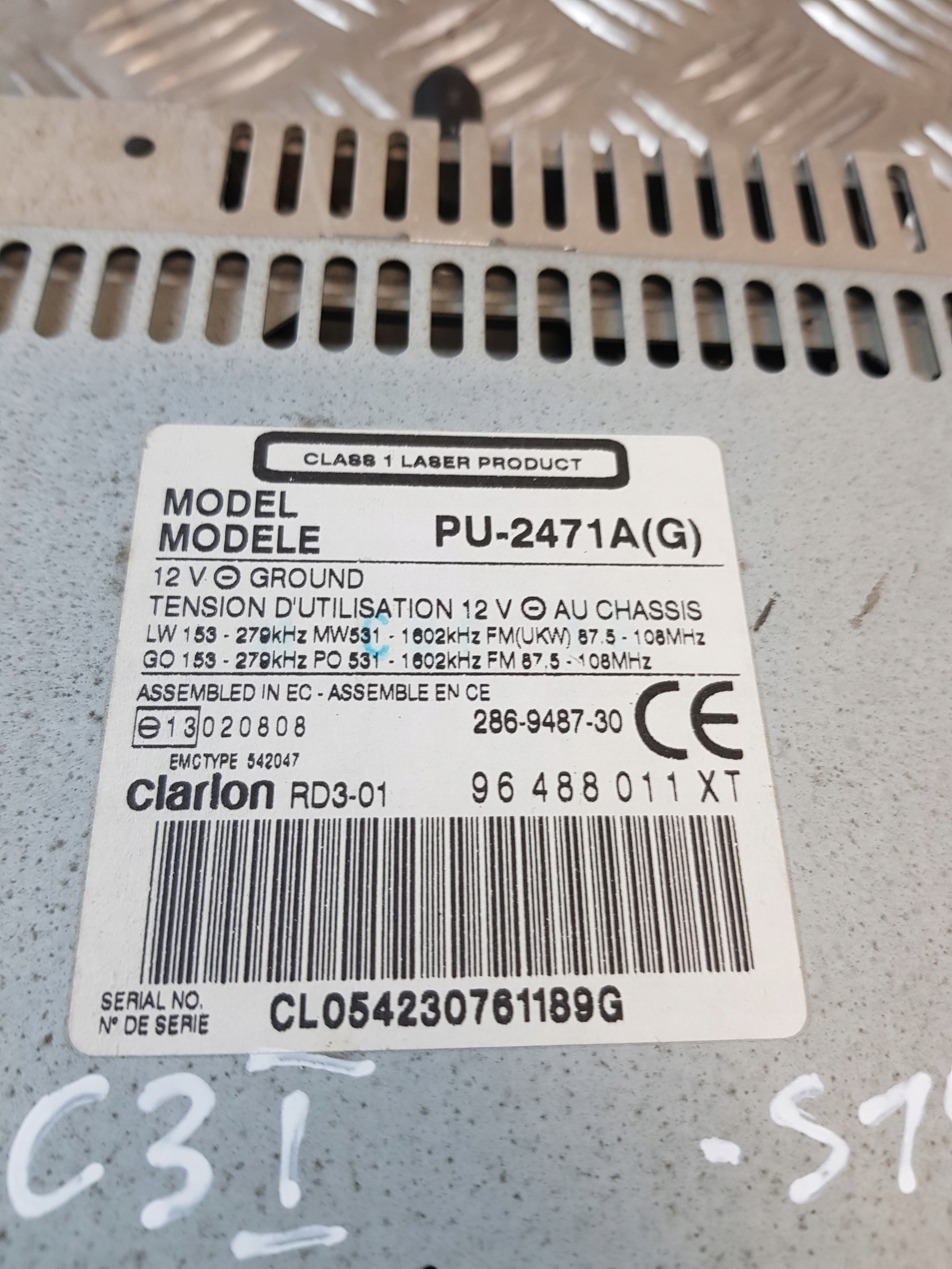 RADIO 96488011XT CITROEN C3 e 03R